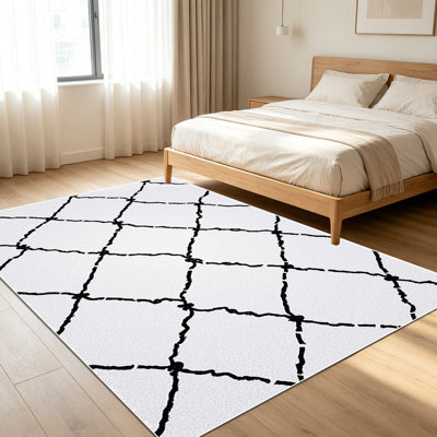 1PC Geometric Pattern Area Rugs for Living Room, Soft and Comfortable, Suitable for all seasons, easy - to - maintain, machine washable Indoor floor mat, Under Table Farmhouse suitable for Bedroom, Dining Room, Hallway, Kitchen, Patio, Home Decor
