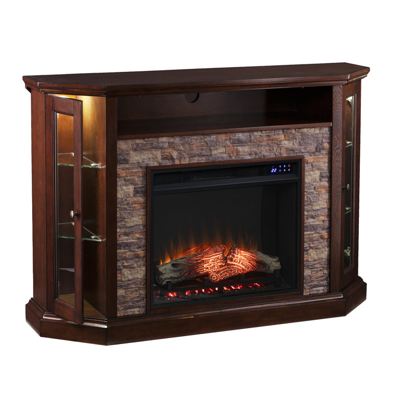Norcott 52.25'' W Brown Electric Fireplace with 4700 BTU