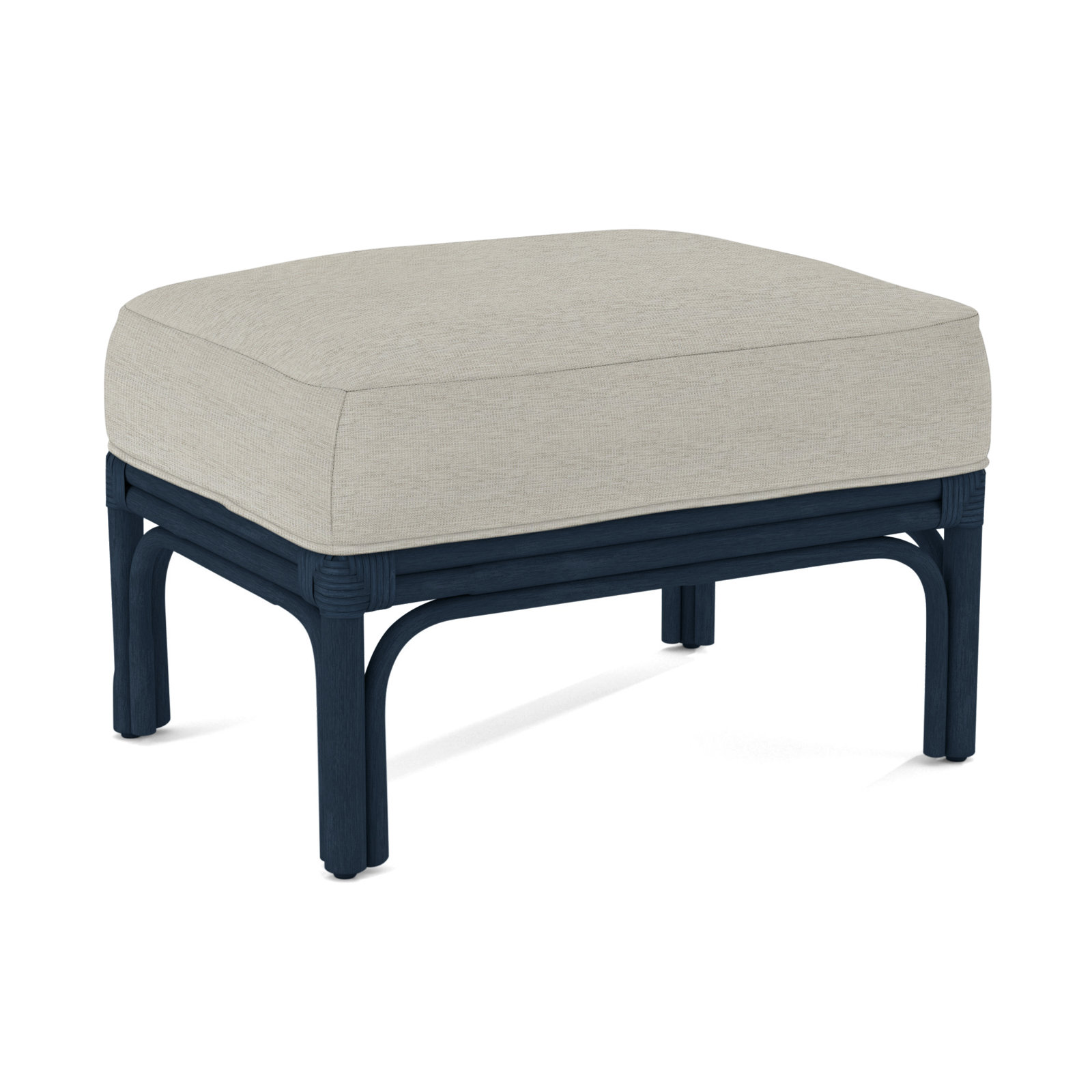 Boca Upholstered Ottoman, Navy, Basic Beige, 0317-85