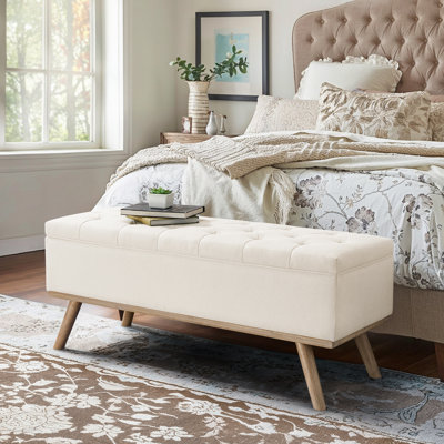 Leaysia Linen Upholstered Storage Bench