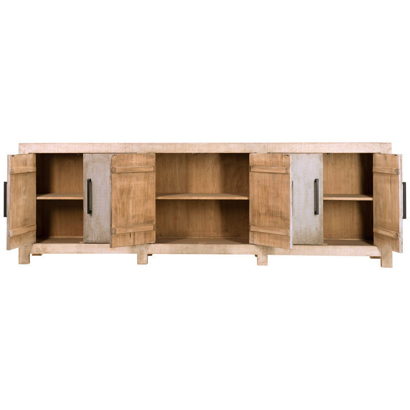 Merwin 109-Inch Reclaimed Pine 2 Tone 6-Door Sideboard