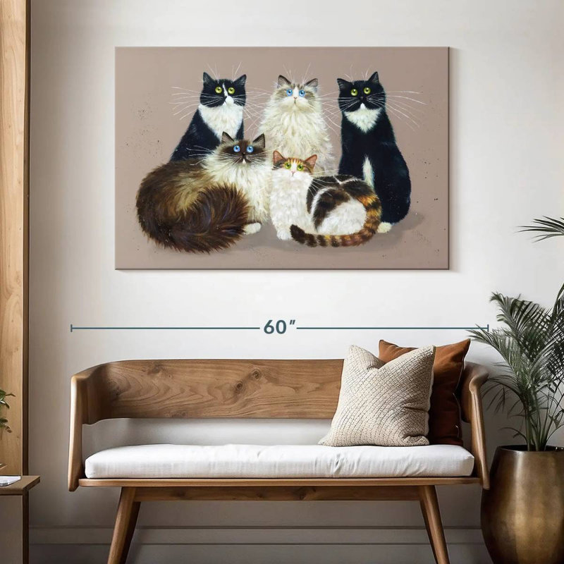 Brampt Five Cat Gang, 32" H x 48" W