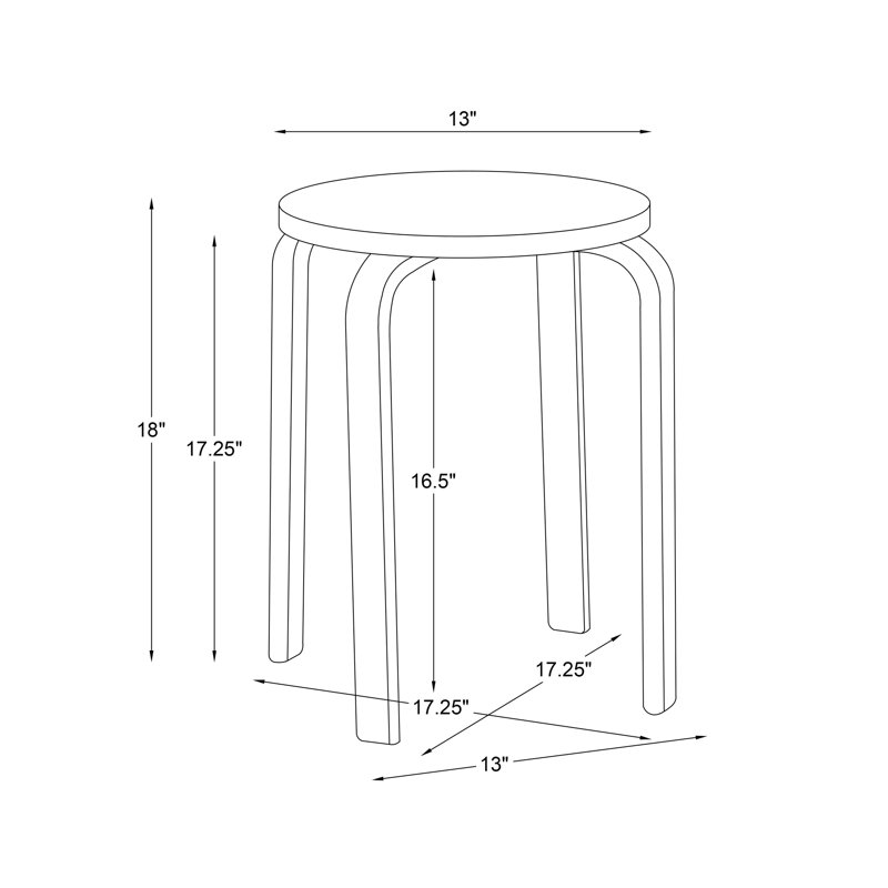 Chu Utility Wooden Stacking Stool, Natural