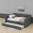 Queen Size Upholstered Platform Bed Frame With USB Ports & Trundle, Modern Sherpa Fabric Daybed Frame With Armrests-666850844