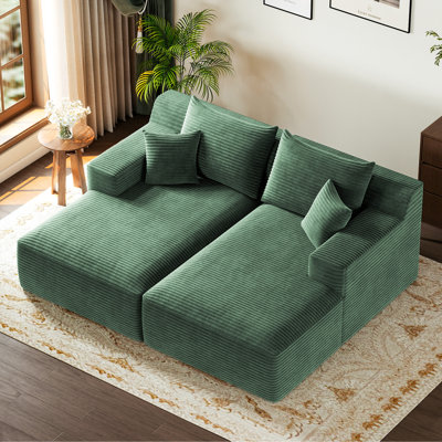 80" Oversized Double Lounges Chaise, Cloud Plush Sofa Bed, Upholstered Boneless Cloud Sofa Deep Seat - No Assembly Required