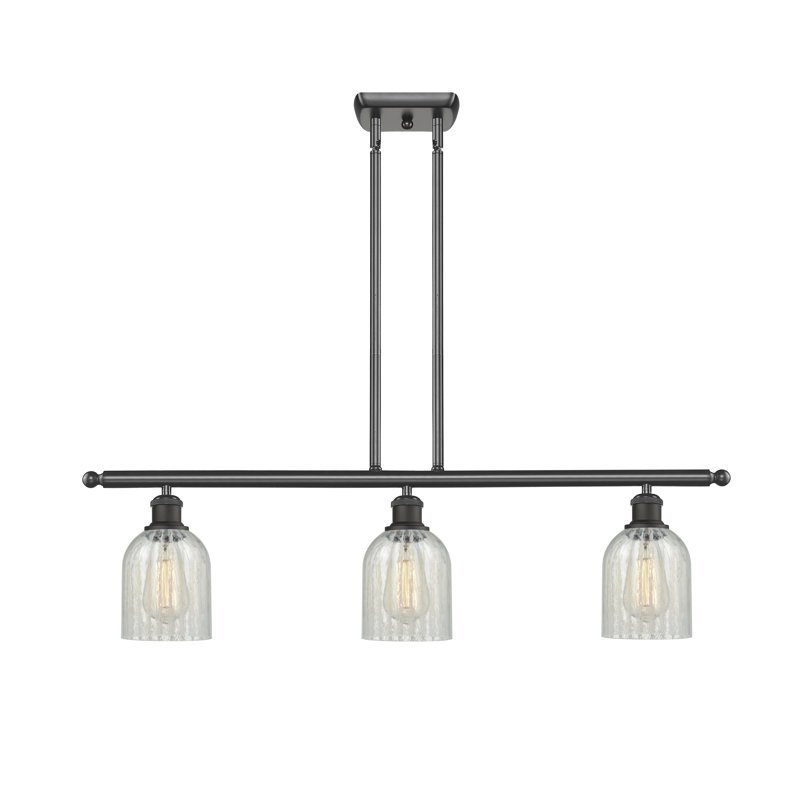Luminaire suspendu linéaire à 3 lumières pour îlot de cuisine Vella, Ampoule DEL 6 watts Vinage, Mouchette, Bronze huilé