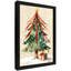 Arbre de Noël noir encadré noir avec cadeaux emballés, impressions encadrées de style rétro-317714221