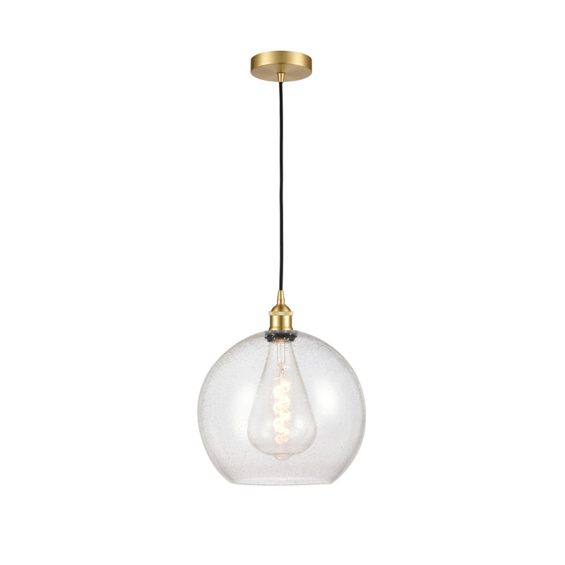 Luminaire suspendu sphère 1 lumière Ralph, Or satiné, Bullé