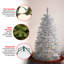 Slender White Realistic Artificial Fir Christmas Tree with Lights-1712946530