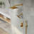 Wall Mount 12" High-Pressure Rainfall Shower Faucet, Dual Rainfall Shower Head System with Thermostatic Valve-103352447