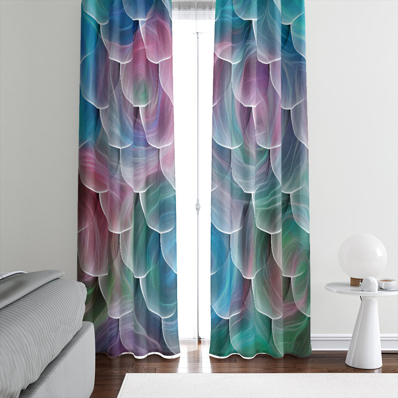 Panneaux de rideaux géométriques semi-transparents (DSQ est réglé à 2), l 56 po x L 78 po