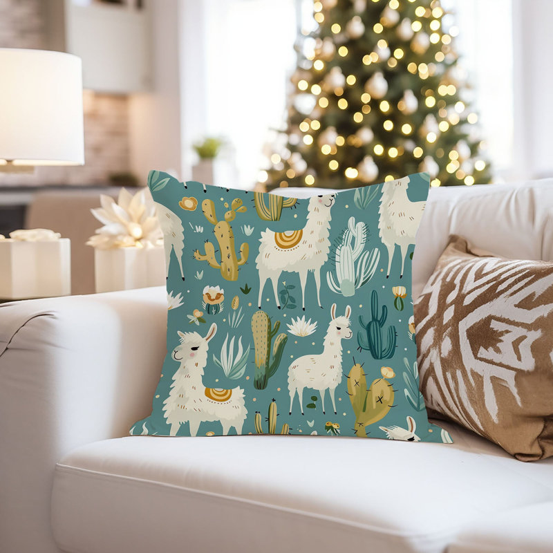 Animals Llama Pattern II Modern, 18"H x 18"W
