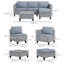 Natori Luxury 4-Seater PE Rattan Patio Corner Sofa Set 5-Piece Grey