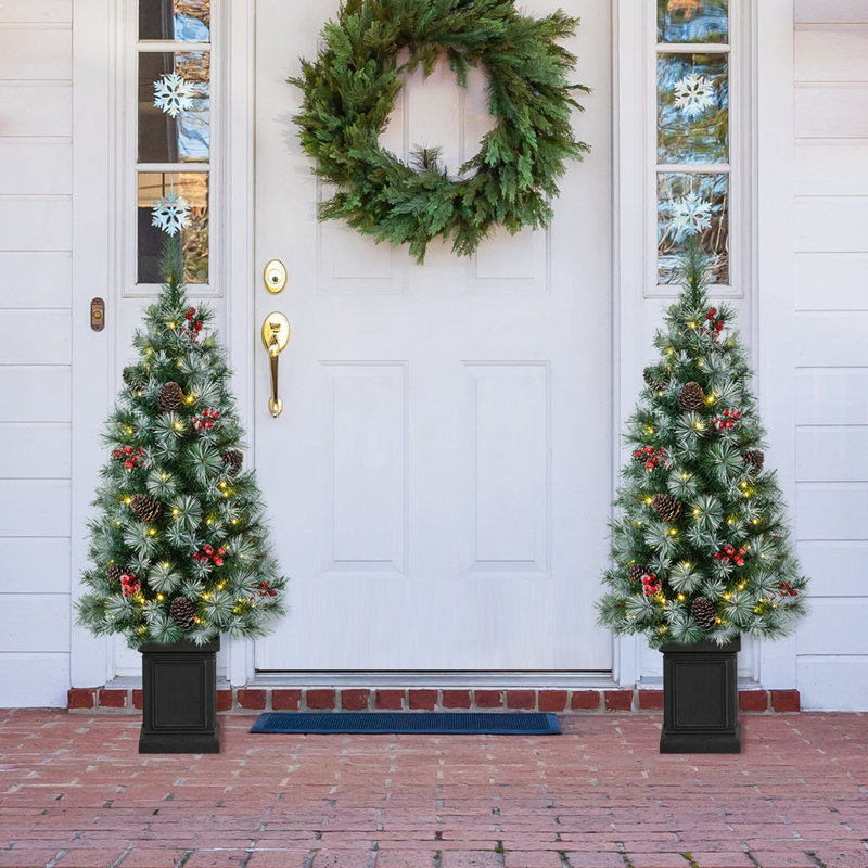 Arbre de Noël artificiel vert 4 pi avec 80 lumières DEL