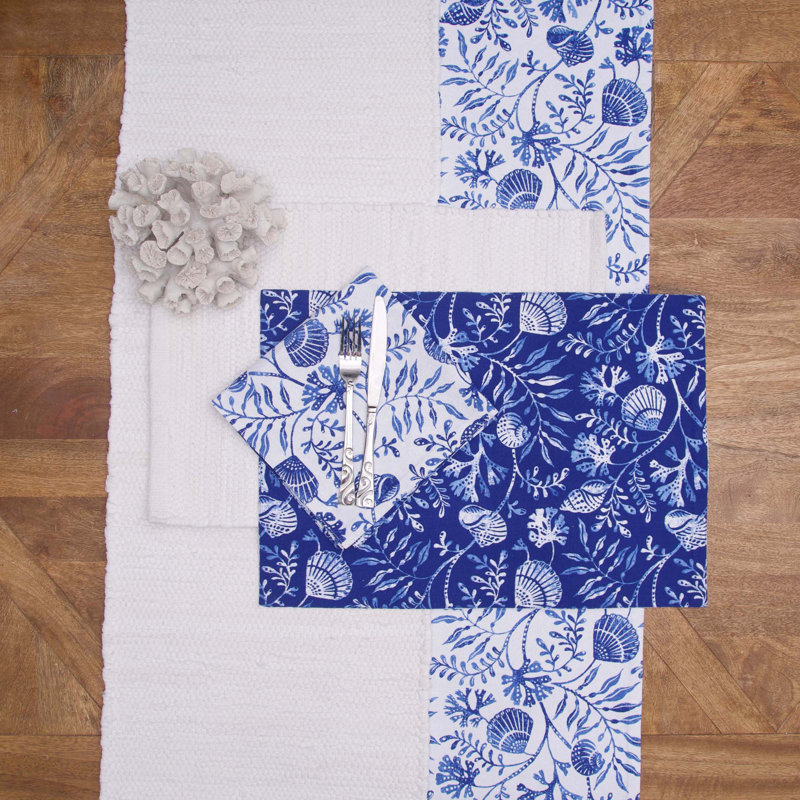 Blue Reef Reversible Tufted Table Runner