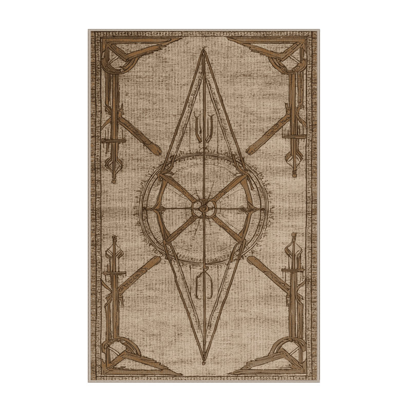 Tapis nautique lavable à motifs sextant, Rectangulaire 2 pi x 3 pi