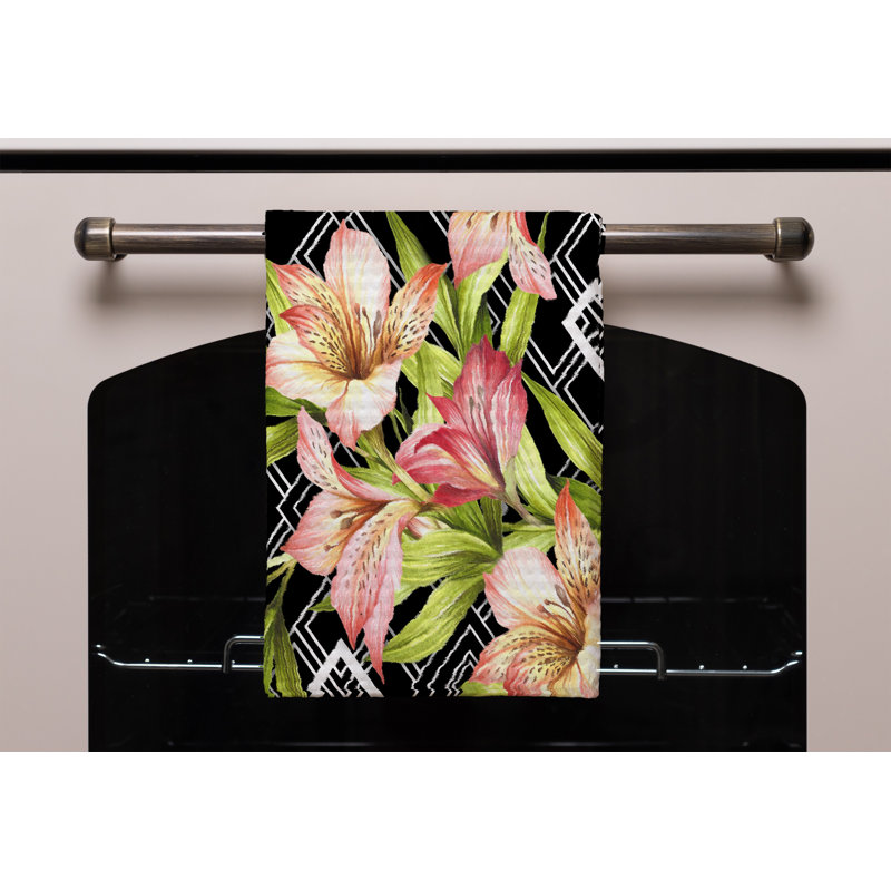 Cotton Floral Waffle Kitchen Towel