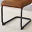 Quatre chaises de salle à manger rétro en suède - Tissu technique, brun et noir, structure en métal, pieds coulissants, style facile à installer avec pieds noirs, fonction, ergonomique