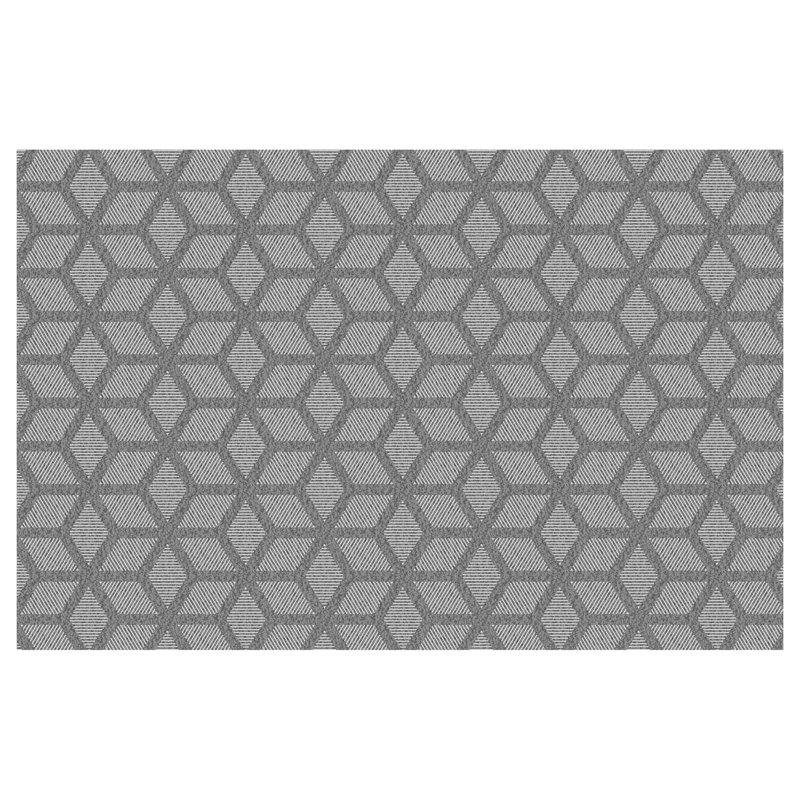 Tapis de cuisine à profil bas Un-Rug Cubics Rube par Matterly, Rectangle 2 pi x 3 pi, Gris foncé