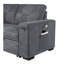 Canapé-lit modulaire réversible en tissu tissé gris de 95 po avec porte-gobelet de rangement Toby