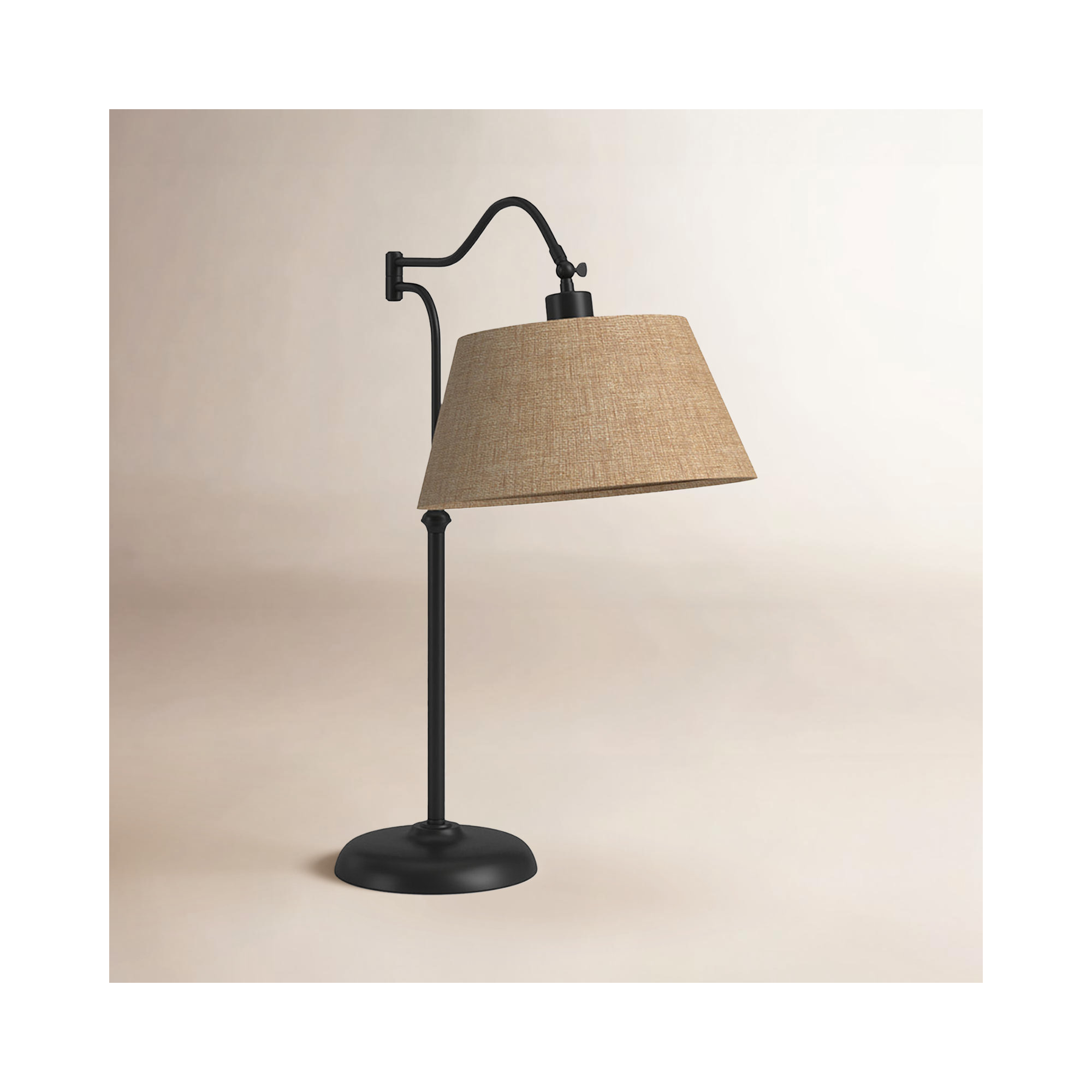 Theodora Adjustable Metal Arched Lamp, 27" H x 12.5" W x 23" D, Khaki, Antique Bronze