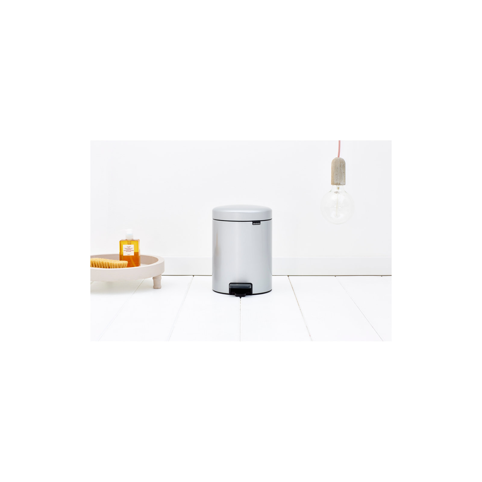 Brabantia NewIcon Step On Trash Can, 1.3 Gallon (5 Liter), Metallic Gray
