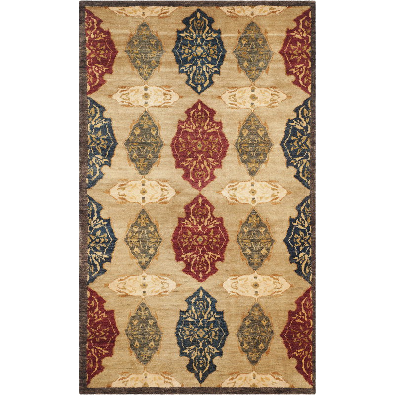 Tibetan Hand Knotted Wool Pile Rug, Rectangle 4' x 6'