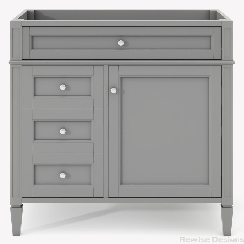 Base de meuble-lavabo simple 35 po seulement, Gris, Argent