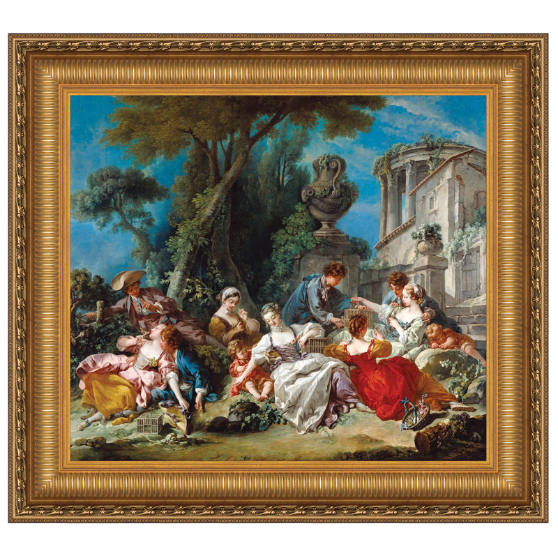 «The Bird Catchers», 1748, reproduction d'art sur toile encadrée, H 43,25 po x l 48,25 po x P 1,875 po