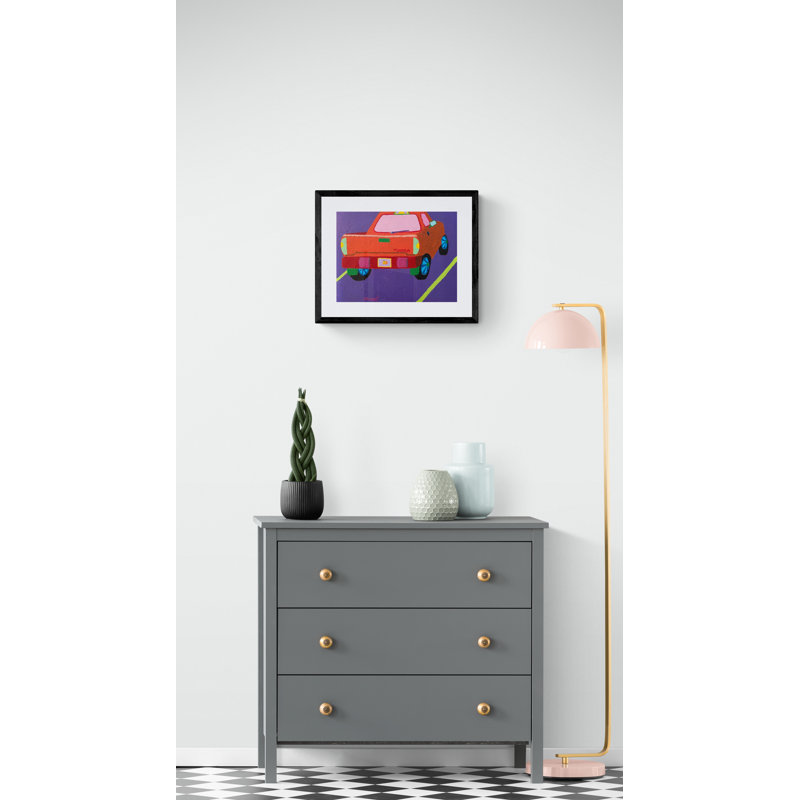 Truck Print by Sue Graef, Black Framed Canvas, 25" H x 33" W