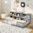 Montessori Floor Bed With Bookcase Storage Shelves & Safety Fence Rails-348732544-348732559
