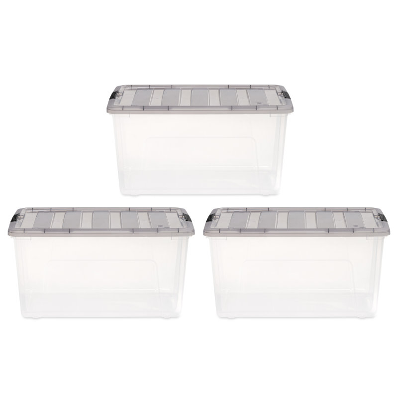 IRIS 72 pte / 18 gallons Boîtes de rangement en plastique avec couvercles transparents