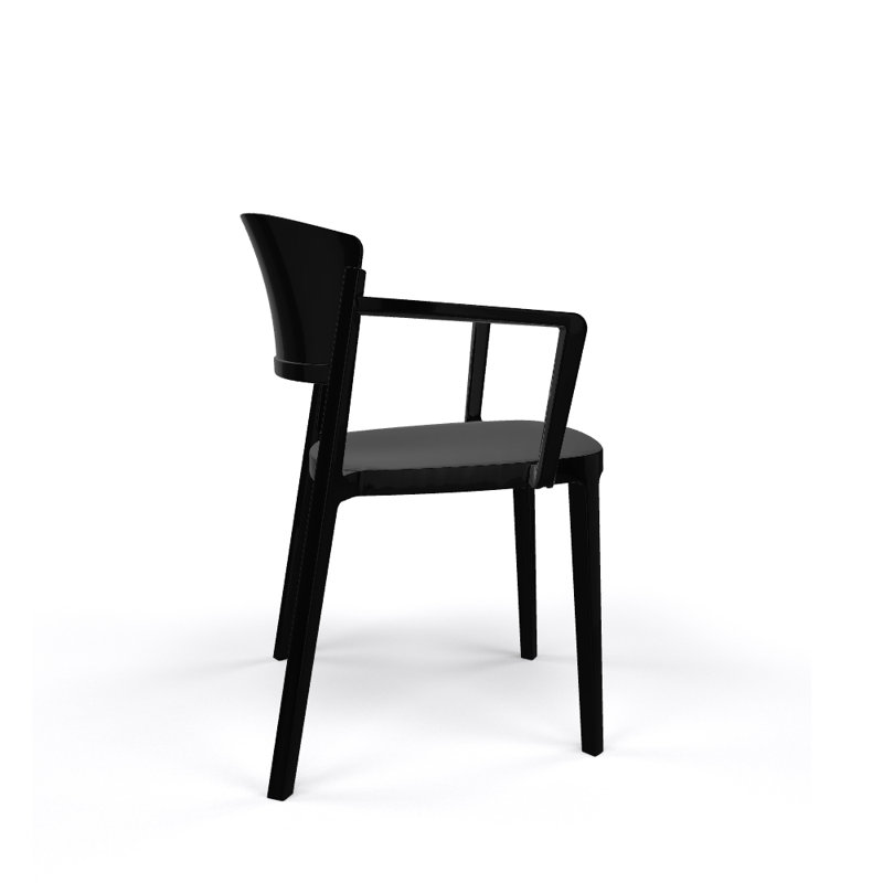 Chaise de patio empilable Sevan, Noir