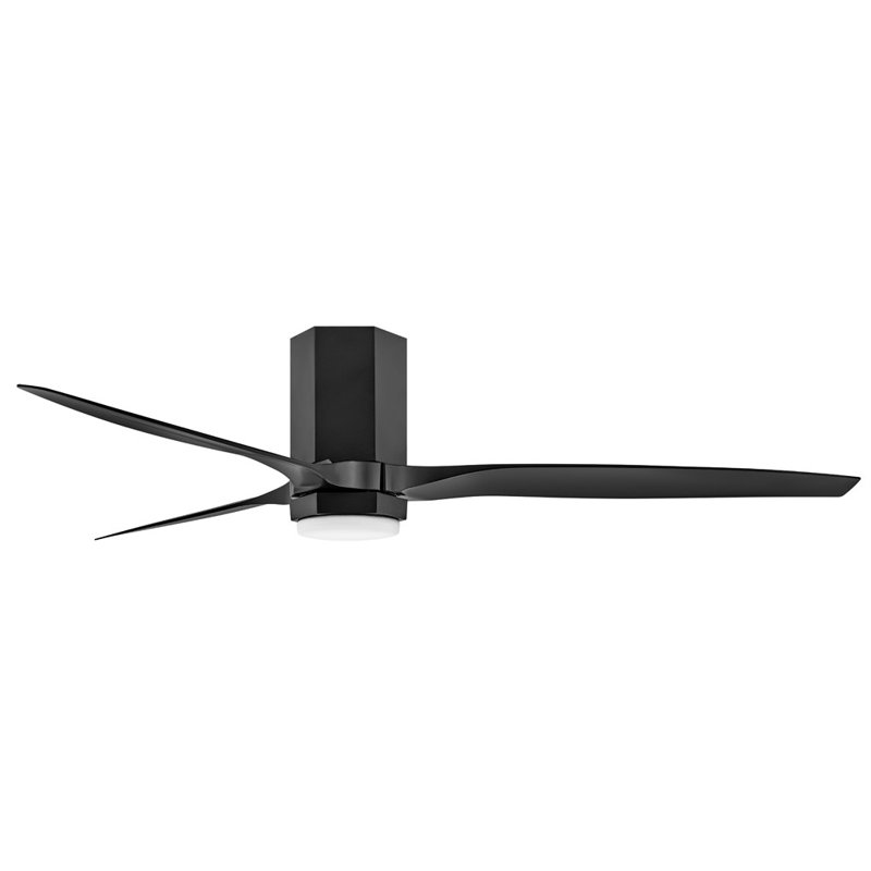 Brocken Ceiling Fan with LED Lights, Matte Black, 60"