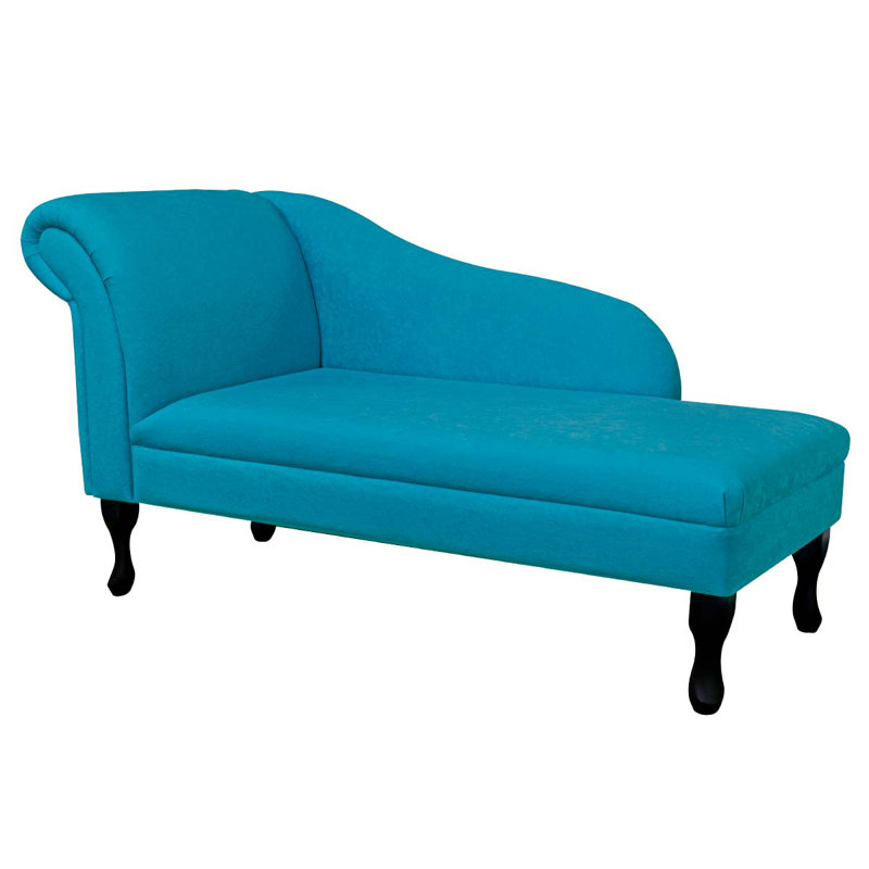 Upholstered Chaise Lounge, Blue
