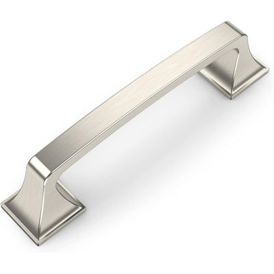 Paquet de 10 poignées pour armoires de cuisine en nickel satiné 3,75 pouces (96 mm) avec poignées de quincaillerie pour armoires et armoires