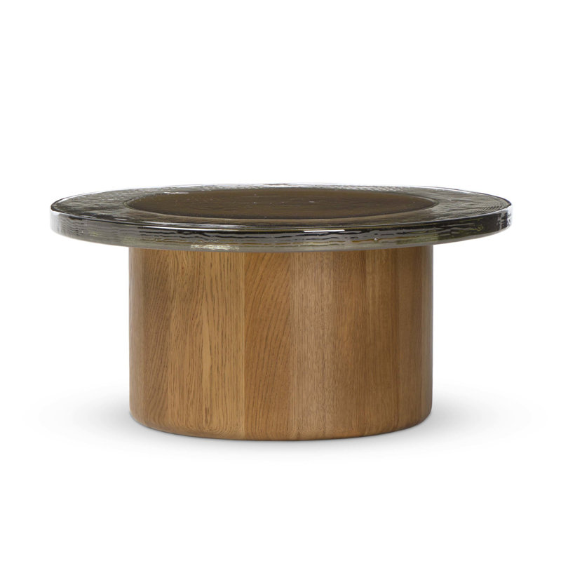 Shira Coffee Table-Smoked Brown Cast Glass, Clear Cast Glass