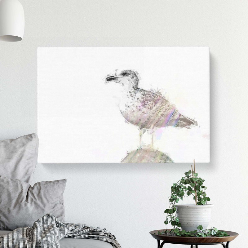 Seagull Bird In The Rainbow In Abstract - Wrapped Canvas, 50cm H x 76cm W x 3cm D