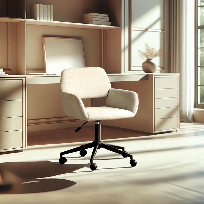 17 Stories Adjustable Swiveling PC & Racing Game Chair, Beige