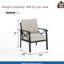 Ensemble de 2 fauteuils en métal au design moderne, avec structure kaki et coussins beiges. Faciles d'entretien, ils offrent un soutien ergonomique individuel idéal pour une utilisation à l'extérieur et une détente optimale dans les petits espaces.