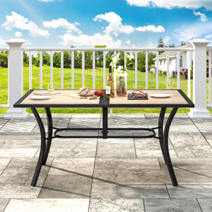 Marez Rectangular 59'' L x 37.8'' W Outdoor Dining Table