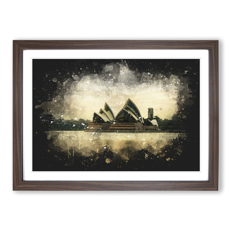 Sydney Opera House Vol.3 - Picture Frame Painting, Walnut Framed, 27cm H x 36cm W x 2cm D