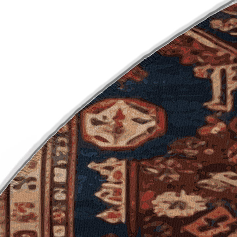 Tapis turc intérieur et extérieur brun, Rond 5 pi