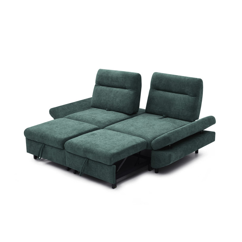 Canapé-lit convertible 3-en-1 avec canapé-lit et canapé-lit à dossier ajustable pour salon / bureau / appartement, Vert
