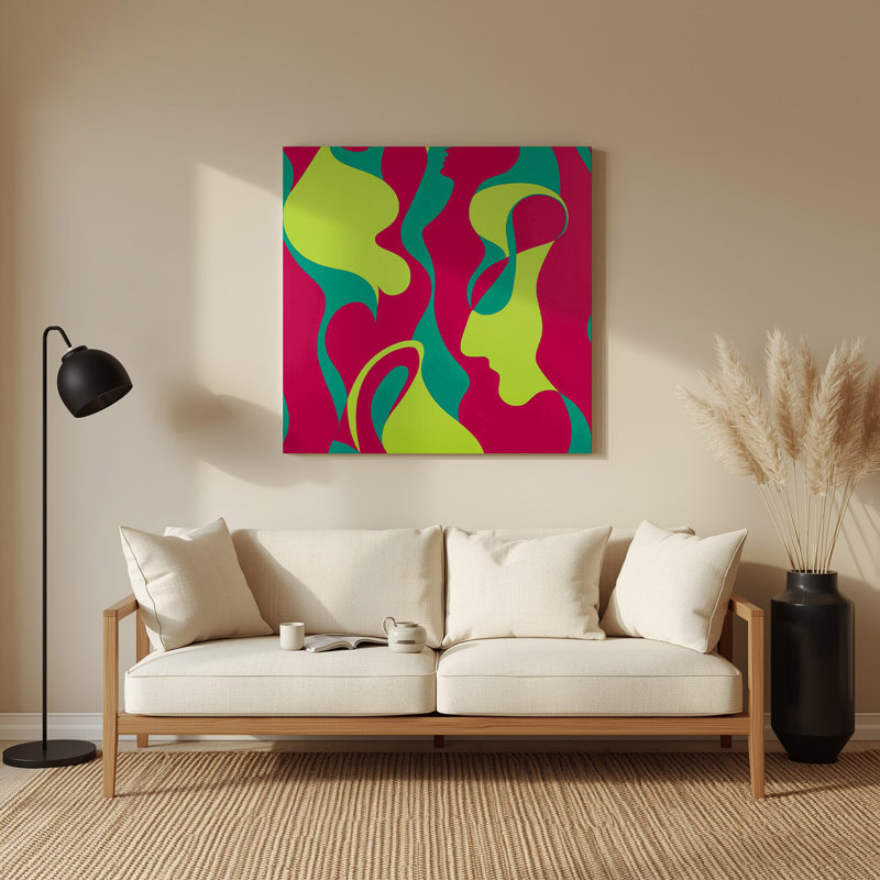 Abstrait art figuratif métal rouge 85, 12" H x 12" W
