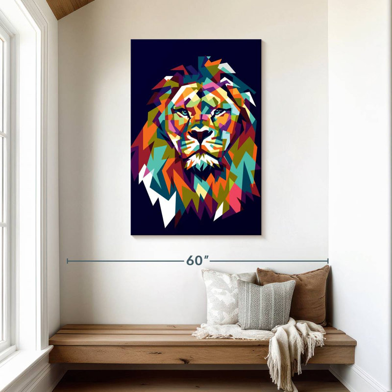 Brampt Lion Head Mosaic, 45" H x 30" W