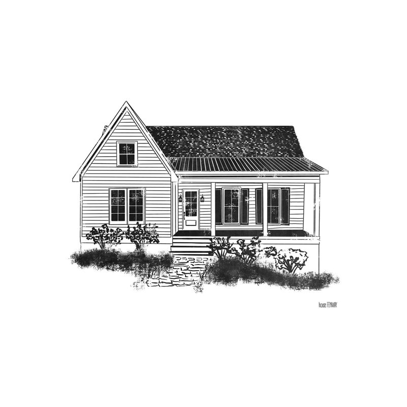 «Farmhouse I» par House Fenway, impression sur toile tendue, H 12 po x l 18 po x 1,5 po