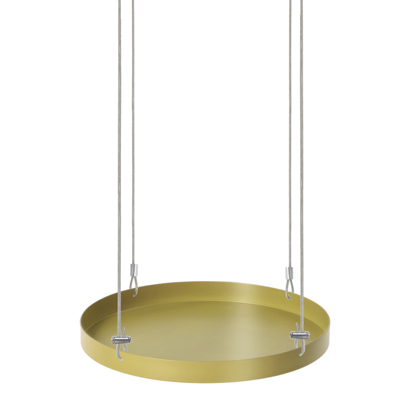 Plant Tray Hanging Round, 2.1 H x 24 L x 24cm D, Gold