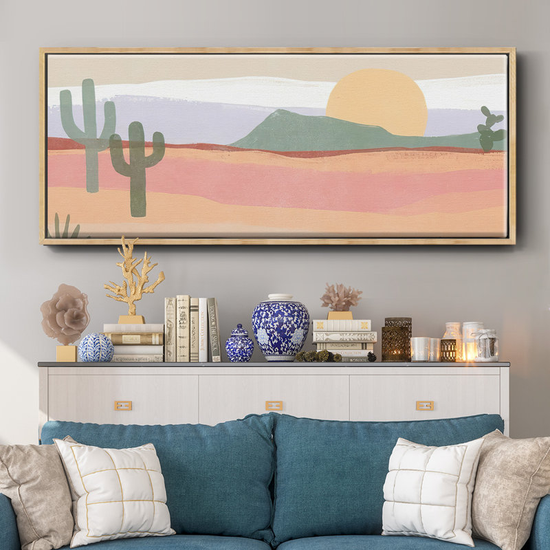 Cactus Plateau I- Framed Canvas