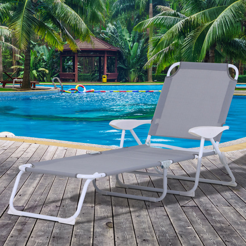 à dossier inclinable en métal pour le confort de la piscine et de la plage